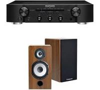 Un ampli Marantz PM6007 Noir + une paire d'enceintes bibliothèque Cabasse Antigua MT32/2 Edition spéciale Noyer Noir G