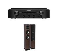 Un ampli Marantz PM6007 Noir + une paire d'enceintes colonne Cabasse Jersey MC170 Chêne foncé