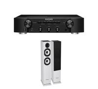 Un ampli Marantz PM6007 Noir + une paire d'enceintes colonne Cabasse Jersey MT32/2 Edition spéciale Blanc mat