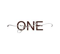 un an belle salutation mot de calligraphie griffonné manuscrit lettrage au pinceau moderne Stickers muraux 22x84.9cm Peinture murale artistique Café