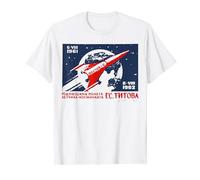 Un an de Vostok Rocket Flight Post Authentique Art Soviétique T-Shirt