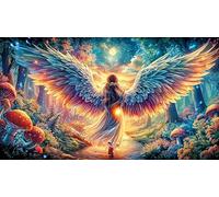 Un Ange aux Ailes radieuses Plane à Travers Les Nuages Puzzle pour Adultes 1000 pièces - Jeu Difficile & Stimulant Activité à Domicile Cadeau 38x26/1000pcs