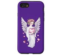 Un ange contemplatif tient un cœur dans ses mains 1 - Fan Fun Coque pour iPhone SE (2020) / 7 / 8