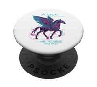 Un aperçu du Futur Cyber Horse SciFi Pegasos Design PopSockets PopGrip Adhésif