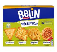 Un apéro réussi sans effort avec l'assortiment BELIN Réception, 4 variétés de crackers en format familial de 380 g - Lot de 3