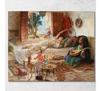 Un Après-midi à Alger Frederick Arthur Bridgman, fab7 Tableau imprimé sur toile, fin art, assemblé prêt à accrocher 100 x 80 cm