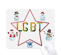 un arc - en - ciel couleur lgbt le bonhomme de neige étoile tapis de souris