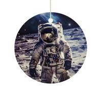 Un Astronaute Américain Voyage sur La Lune Suspendu Noël Suspension avec Ruban Doré Souvenirs pour Bureau Vacances Magasins