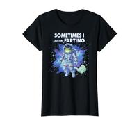Un Astronaute Grenouille, Parfois, Je suis Juste en Train de péter Un mème Spatial Amusant T-Shirt Graphique avec Valeur, Femme, Noir, XL
