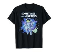 Un Astronaute Grenouille, Parfois, Je suis Juste en Train de péter Un mème Spatial Amusant T-Shirt Graphique avec Valeur, Homme, Noir, XL