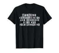 Un Avertissement Amusant Contient des Faits et des Opinions, Un Texte de rançon T-Shirt Graphique avec Valeur