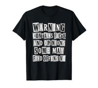 Un Avertissement Amusant Contient des Faits et des Opinions, Un Texte de rançon T-Shirt Graphique avec Valeur
