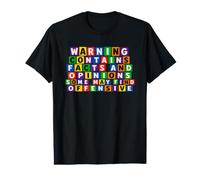 Un Avertissement Amusant Contient des Faits et des Opinions, Un Texte de rançon T-Shirt Graphique avec Valeur