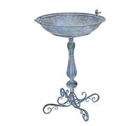 Un bain d'oiseaux en fer - bleu antique réplique design rétro décoration