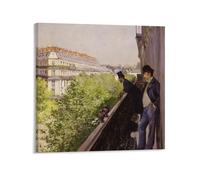 Un Balcon-Gustave Caillebotte Poster sur toile pour salon 70 x 70 cm