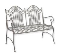 Un banc de jardin en fer - gris vieilli réplique design rétro décoration