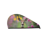 Un beau bonnet de cheveux à séchage rapide en forme de cerf - Bonnet de douche à la mode et coloré pour femme - Bonnet de douche confortable et élégant