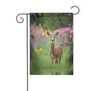 Un beau drapeau de décoration extérieure en forme de cerf, drapeau de jardin à suspendre, petit drapeau de jardin, drapeau de Noël d'hiver extérieur 30,5 x 45,7 cm