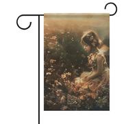 Un beau drapeau de jardin féérique printemps été 30,5 x 45,7 cm double face pour extérieur, drapeaux d'extérieur saisonniers et bannières pour patio, cour, terrasse, porche, jardin, terrasse, balcon