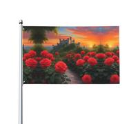 Un beau drapeau décoratif en forme de château (0,9 x 1,5 m), durable et résistant à la lumière, drapeau de mariage ou d'anniversaire de mariage