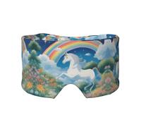 Un beau masque de sommeil avec imprimé licornes - Bloque la lumière - Réglable, idéal pour les voyages, la méditation et le yoga