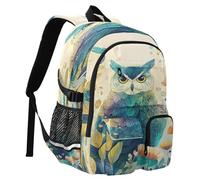 Un beau sac à dos de voyage en forme de hibou pour ordinateur portable 14 pouces robuste cartable école sac à livres universitaire
