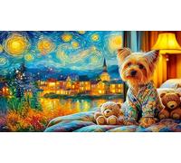 Un bébé et Un Bouledogue s'embrassent sur Le Porche Puzzle 1000 pièces en Papier recyclé - Jeu extrêmement Difficile pour Adultes Activité à Domicile 38x52/1000pcs