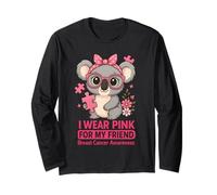 Un bébé Koala Que Je Porte du Rose pour sensibiliser Mon Amie au Cancer du Sein Manche Longue