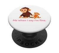 Un bébé Singe Triste me Donne Un Coup de Poing Quand Je dis Que Je Vais Bien PopSockets PopGrip Adhésif