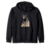 Un Berger Allemand dans Ww2 Équipement Militaire Allemand Anthro Sweat à Capuche