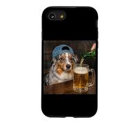 Un Berger américain boit de la bière, Un mème Amusant pour Chien Coque pour iPhone SE (2020) / 7/8