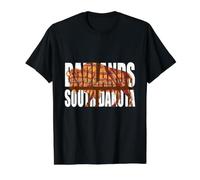 Un Bison dans Les Formations rocheuses colorées du Dakota du Sud des Badlands T-Shirt Graphique avec Valeur