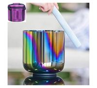 Un bol de chant de quartz coloré, Bol chantant en cristal 432 Hz for méditation et yoga avec maillet en acrylique et joint torique(G note)