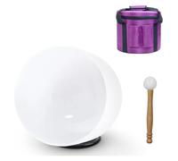 Un bol de chant de quartz coloré, Bol chantant en cristal Chakra 14 pouces 432 Hz Blanc givré avec accessoires(B NOTE)