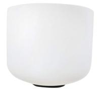 Un bol de chant de quartz coloré, Bol chantant en cristal de 20 cm, 432 Hz, note Fa, chakra du cœur, quartz givré, avec anneau, blanc