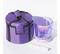 Un bol de chant de quartz coloré, Bol chantant en cristal de quartz transparent avec étui de transport 6/7/8 pouces(440hz,6 Inch E)