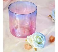 Un bol de chant de quartz coloré, Ensemble de bols chantants en cristal de quartz for le yoga, la méditation et les chakras, plusieurs tailles(6 inch G Note)
