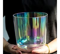 Un bol de chant de quartz coloré, Lot de 8 bols chantants en cristal de quartz transparent de 15 à 20 cm(432hz,7.5 Inch G)
