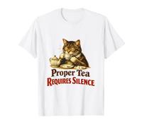 Un Bon thé nécessite du Silence | Funny Cat T-Shirt