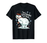 Un bonhomme de neige qui pète fait des flocons de neige en T-Shirt