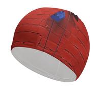 Un bonnet de bain à motif mur de briques rouges haute élasticité pour cheveux longs et courts confortable pour réduire la traînée et protéger les cheveux