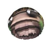 Un bonnet de douche imprimé évasion en plein air - réutilisable, double couche, avec bande élastique - Parfait pour la maison, le spa, l'hôtel et les voyages