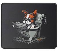 Un Bouledogue Lit Le Journal sur Les Toilettes dans La Salle De Bain (Chien Drôle) Tapis De Souris Gaming Petit Mouse Pad Durable Tapis De Souris pour Bureau Travail Ordinateur 25X30Cm