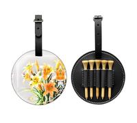 Un bouquet de lys jaunes noir sac de rangement pour tees de golf - Facile à transporter et plus efficace pour jouer au golf