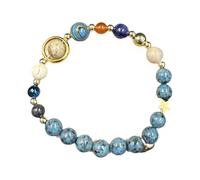 Un bracelet en pierre naturelle composé des huit planètes de l'univers et des planètes du système solaire, 12cm, Cristal naturel