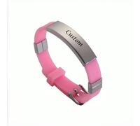 Un bracelet personnalisable qui peut être imprimé avec des noms et des numéros exclusifs, doté d'un style réglable convenant aux adolescents. Idéal comme cadeau de rentrée scolaire ou de la Saint-Vale