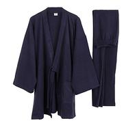 un-brand Costume de Pyjama en Velours Kimono Japonais pour Homme, Grande Taille, vêtements Zen, vêtements taoïstes (Taille M, C)