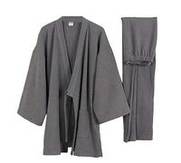 un-brand Costume de Pyjama en Velours Kimono Japonais pour Homme, Grande Taille, vêtements Zen, vêtements taoïstes (Taille L, D)