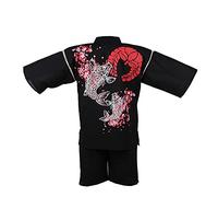 un-brand Ensemble de Kimono Japonais imprimé Jinbei Pyjama Yukata Festival de Feux d'artifice (Taille L, A5)