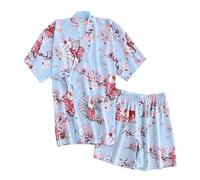 un-brand Pyjama Japonais à Manches Courtes pour Femmes Kimono Yukata (Taille L, A2)